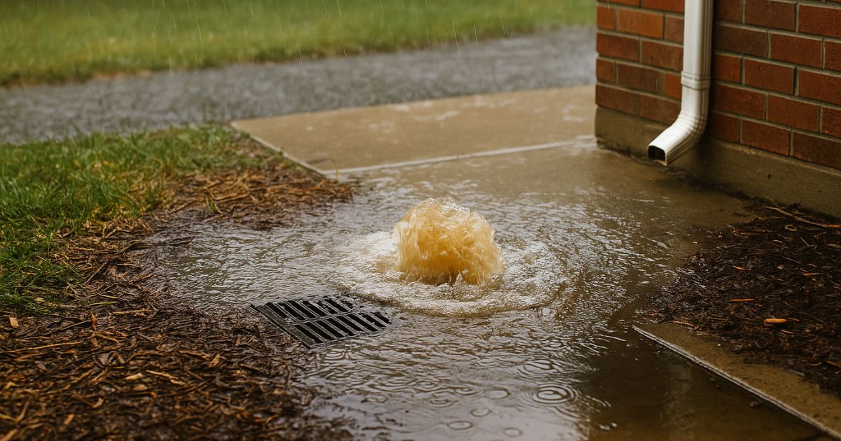 esgoto que transborda em dias de chuva