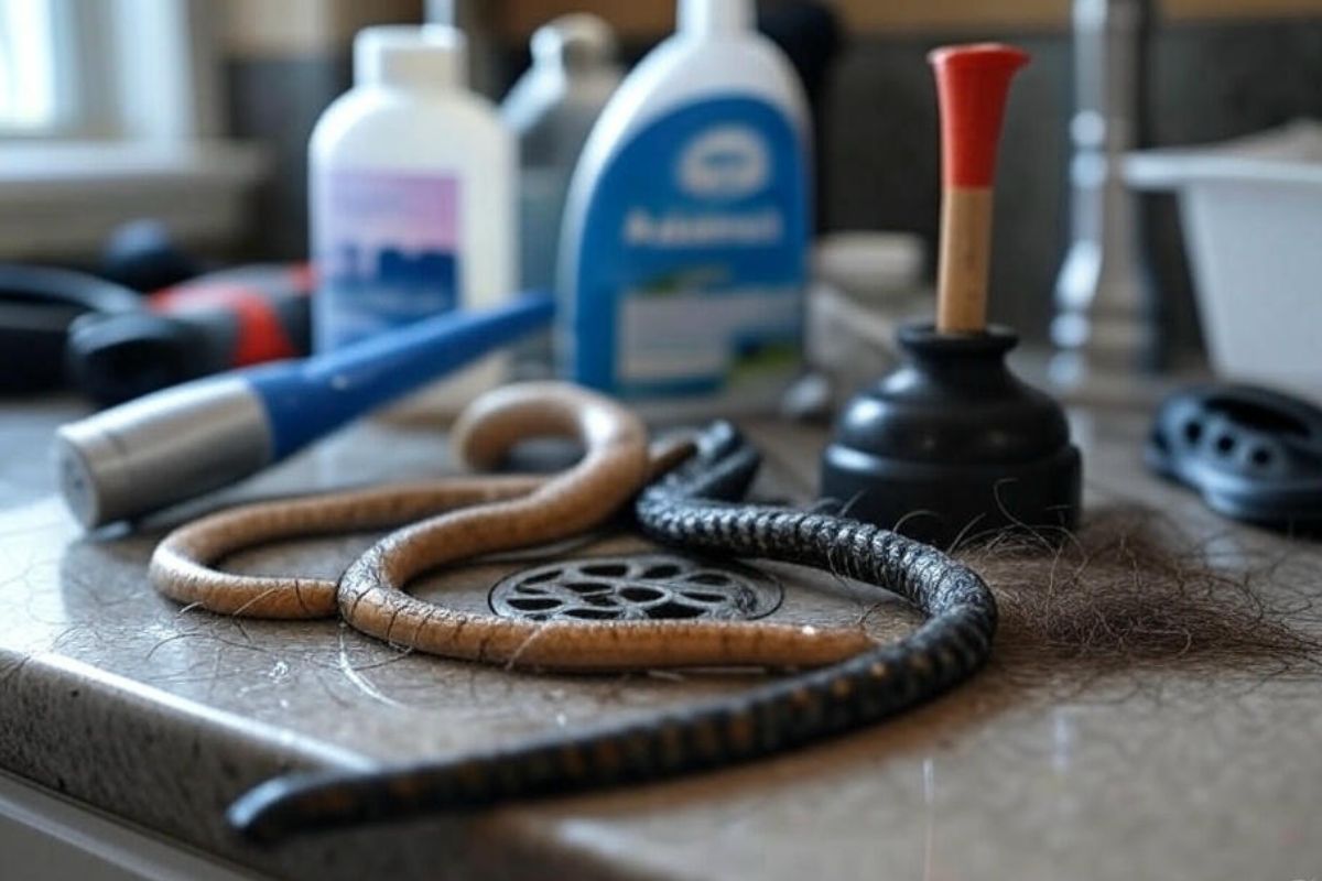 Ferramentas para desentupir ralo com cabelo