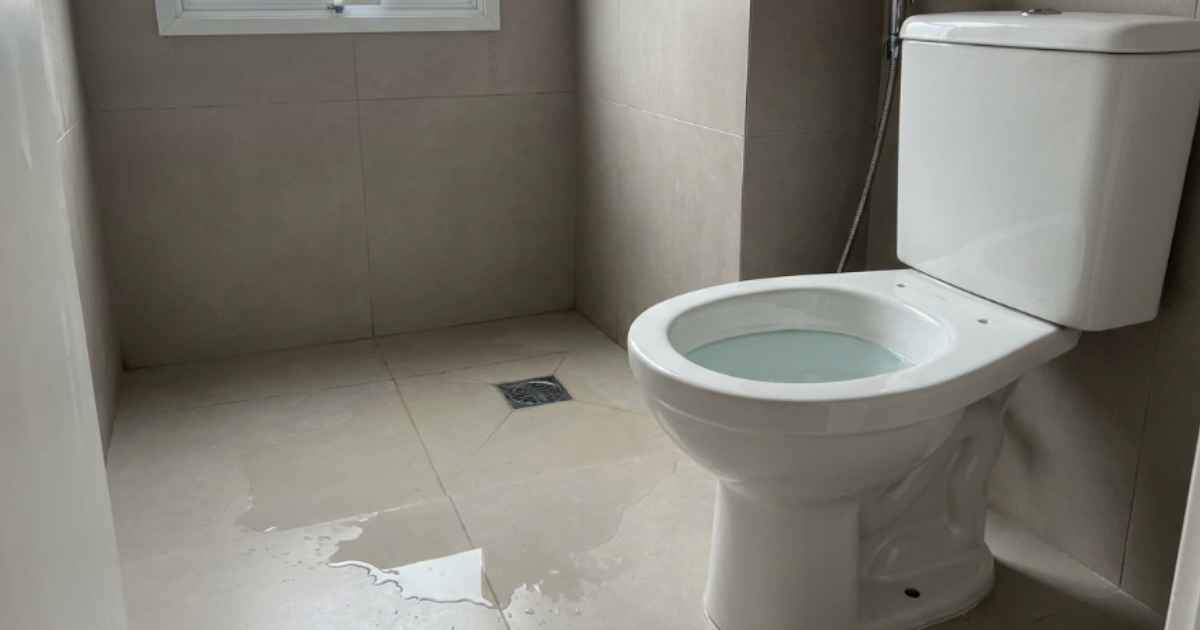 Banheiro entupido em Itaquera com risco de transbordamento