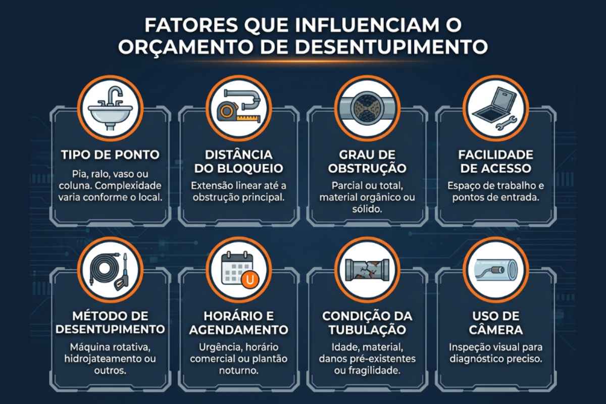 Fatores que influenciam o orçamento para desentupir esgoto
