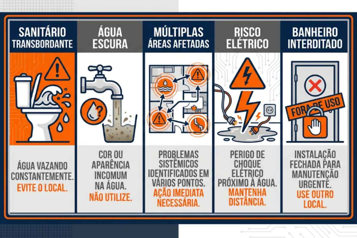 Sinais para chamar atendimento 24h por banheiro entupido em Itaquera