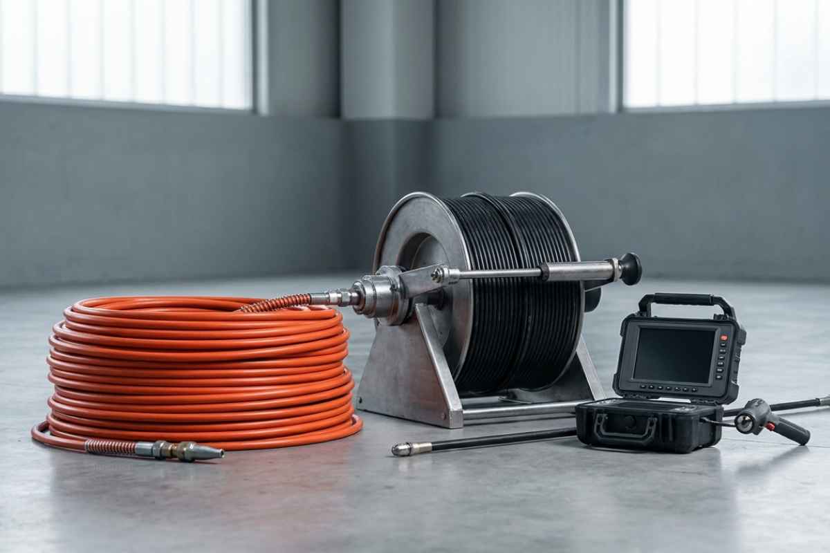 Equipamentos usados em diferentes serviços de desentupimento